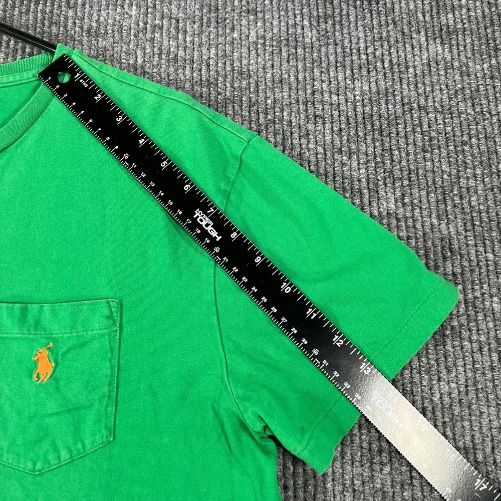 Polo Ralph Lauren Mens Shirt Medium Green Short Sleeve Classic Fit Chest Pocket